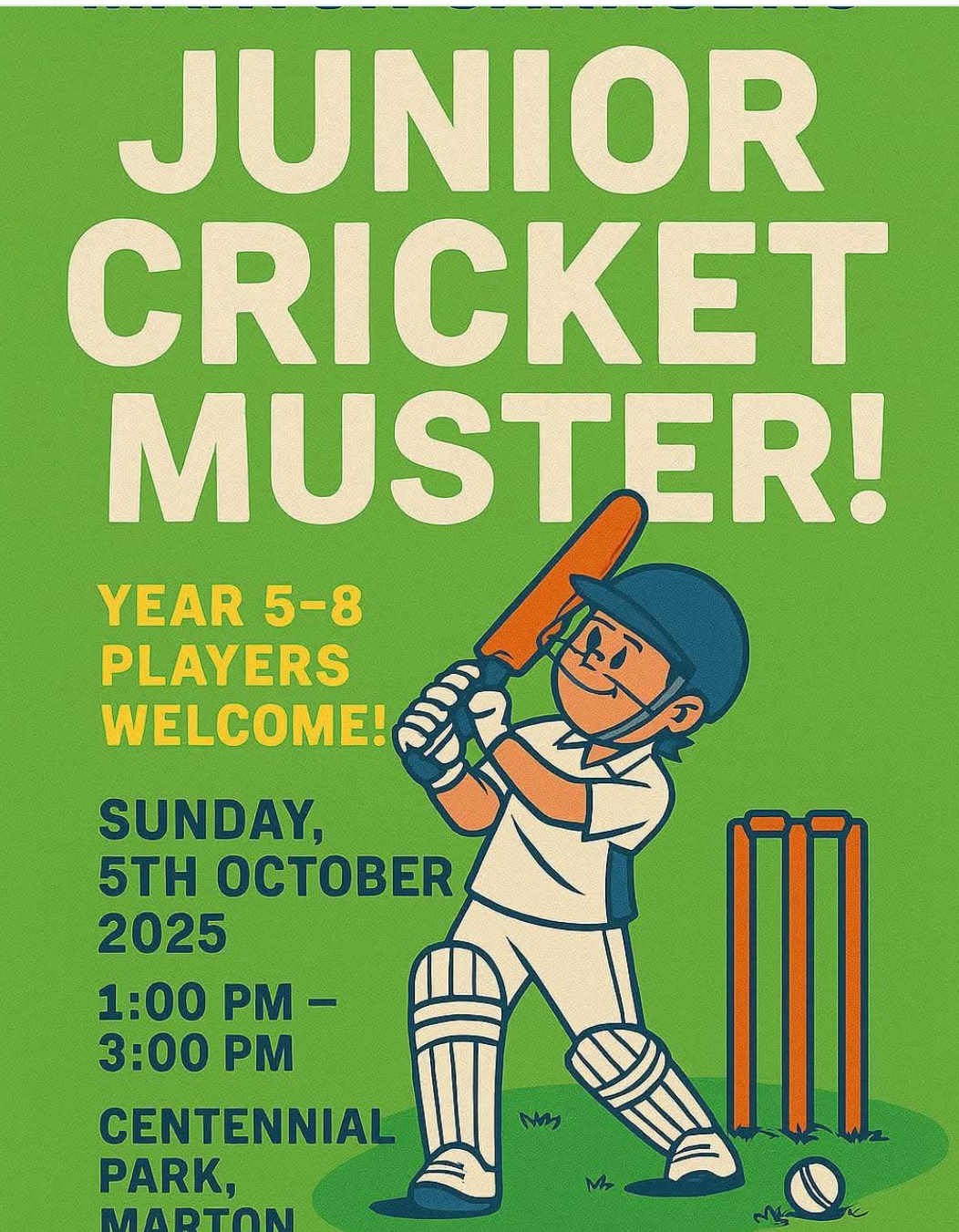 Junior Cricket Muster Marton