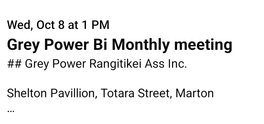 Grey Power Rangitikie